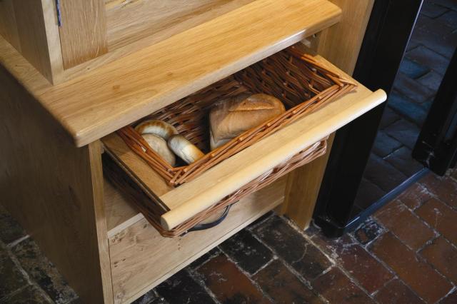 Solid Natural Oak. Wicker Basket.